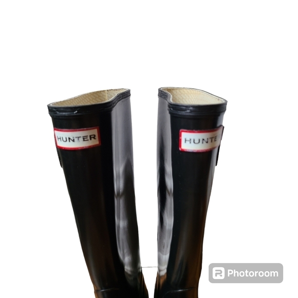 Hunter Original Tall Black Boots W23616 Size 5 Men/6 Women - Picture 7 of 11
